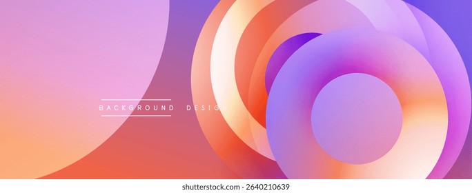 Abstract colorful layers create dynamic visual effect. Gradient hues blend, forming circular patterns. Modern design element for backgrounds.