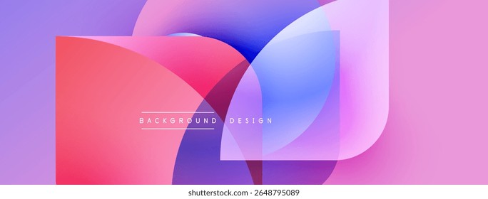 Abstract colorful layers create dynamic visual effect. Soft gradients blend, forming modern background design. Pink, purple hues dominate composition.