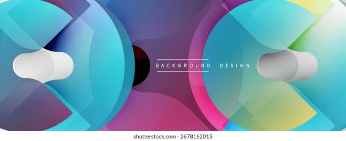 Camadas coloridas abstratas criam efeito visual dinâmico. Os matizes de gradiente se misturam, formando um design de fundo moderno. Formas suaves se sobrepõem.