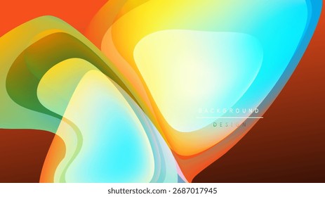 Camadas coloridas abstratas criam formas fluidas. Matizes brilhantes se misturam, formando uma experiência visual dinâmica. O plano de fundo está preto.