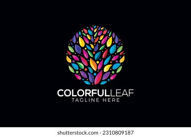 Abstract colorful Leaf Logo design