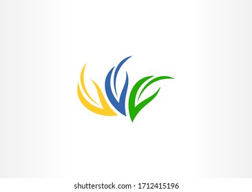 Abstract colorful leaf logo icon vector design