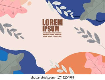 Abstrakte farbige Blätter Hintergrund Muster - Illustration, Textil, Pflanze, Leaf, Hintergrund, weiß, Bild gemalt, Springtime, Saison, Leaf, Tapete