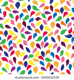 Abstract colorful leaves design in a seamless repeat pattern - Vector Illustration