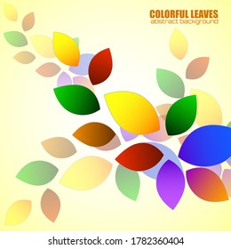Abstract colorful leaves, nature background. Vector illustration
