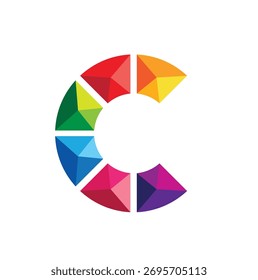 Abstract colorful letter c logo alphabet shapes vector symbol design illustration	
