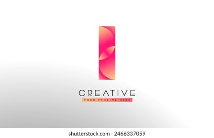 Abstract Colorful Letter I with Colorful and Gradient Style Logo Design.