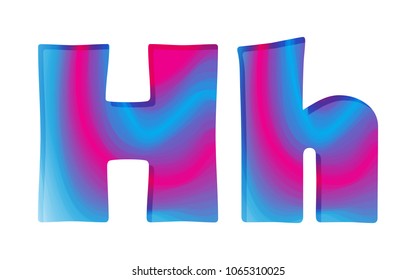 Abstract colorful letter H. Vector illustration. Creative letter H isolated.