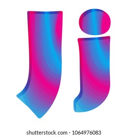 Abstract colorful letter J. Vector illustration. Creative letter J isolated.