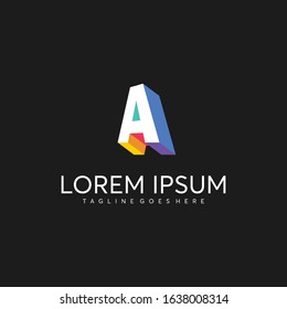abstract colorful letter A logo template
