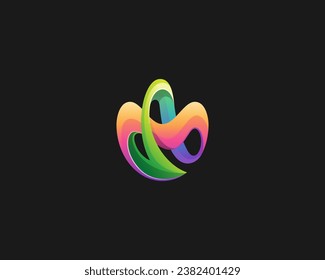 Abstract colorful letter m infinity logo