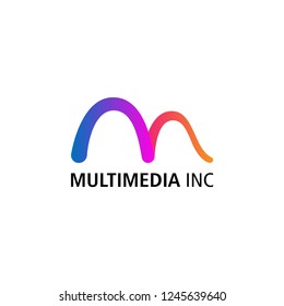 Abstract colorful letter M logo inspiration