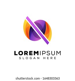 abstract colorful letter N logo, initial letter logo design vector template