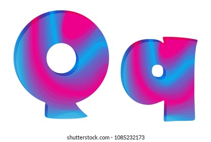 Abstract colorful letter Q. Vector illustration. Creative letter Q isolated.