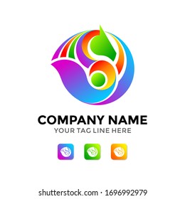 Abstract Colorful Letter S Horse Logo Template
