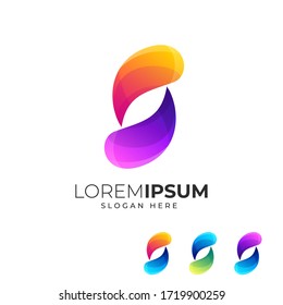 abstract colorful letter S logo template, 4 color option, vector file eps 10, text is easy to edit or remove