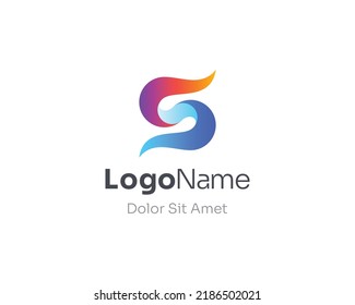 Abstract colorful letter s logo