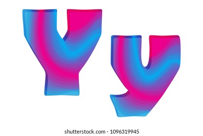 Abstract colorful letter Y. Vector illustration. Creative letter Y isolated.