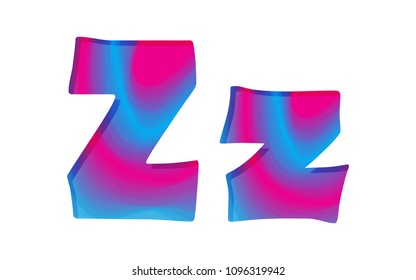 Abstract colorful letter Z. Vector illustration. Creative letter Z isolated.