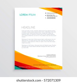abstract colorful letterhead design template for your company