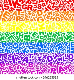 Abstract colorful letters seamless pattern.