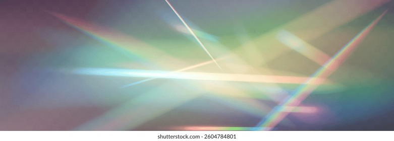 Abstract colorful light beams, futuristic glowing streaks, soft blurred neon reflections, vibrant prismatic rays, digital fantasy background, dynamic energy waves.