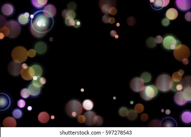 Abstract colorful light bokeh background, Vector Illustration