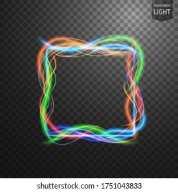 Abstract colorful light frames, isolated and easy to edit. Vector Illustration