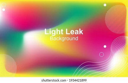 Abstract colorful light leak background with the mesh tool