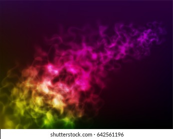 Abstract colorful light and smoke background. Vector illustration.