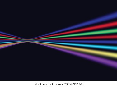 Abstract colorful light trails with motion blur effect. Speed background. light concept design. Vector illustration