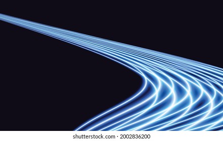 Abstract colorful light trails with motion blur effect. Speed background. light concept design. Vector illustration