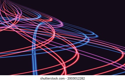 Abstract colorful light trails with motion blur effect. Speed background. light concept design. Vector illustration