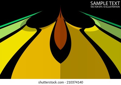 Abstract colorful lighted symmetrical illustration - Vector stripes shape background template