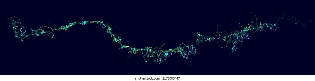 Abstract Colorful Lightning Effect. Moving Particles Electrical Shock Effect. Electric Discharge Vector Illustration.