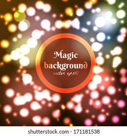 Abstract colorful lights background with circular text space. Vector eps10
