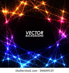 Abstract colorful lights pattern technology background.