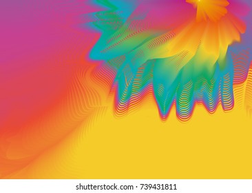 Abstract colorful line art and painting background. Energetic macro flower inspirational concept.