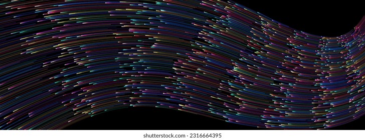 Abstract colorful line background like flowing led fiber.