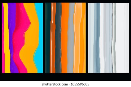 Abstract colorful line backgrounds set