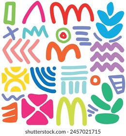 Abstract colorful line doodle seamless pattern. Creative art background collection for children or festive celebration design.monochrome geometric shapes.