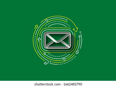 Abstract colorful line pattern design Email icon web design element.