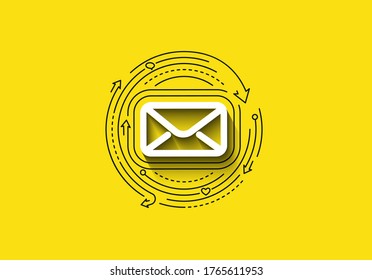 Abstract colorful line pattern design Email icon web design element.