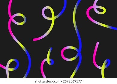 abstract colorful line pattern on a dark background