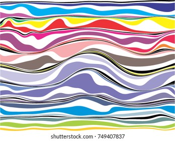 Abstract colorful line vector on white background