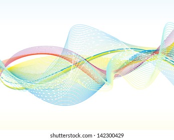 abstract colorful line wave background vector illustration