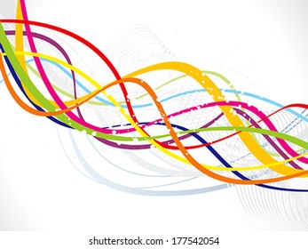 abstract colorful line wave background vector illustration