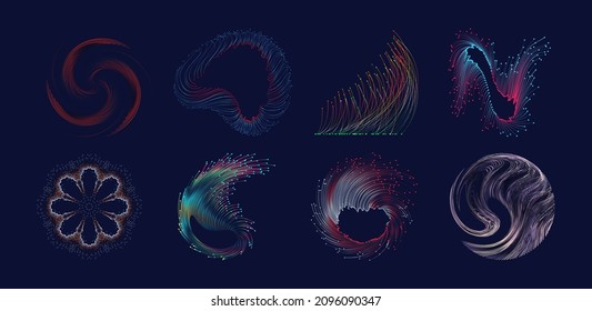 Resumen de diseño de elementos de fondo de onda de línea colorida