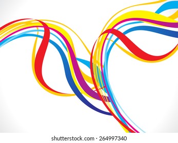 abstract colorful line wave background vector illustration