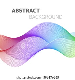 Abstract colorful line wave background, stock vector